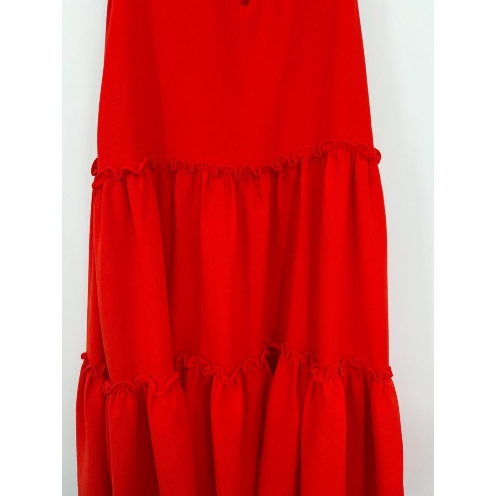 ELLIATT Red Ruffle High Neck Tiered Sleeveless Mini Dress Babydoll Anthropologie - Picture 5 of 7